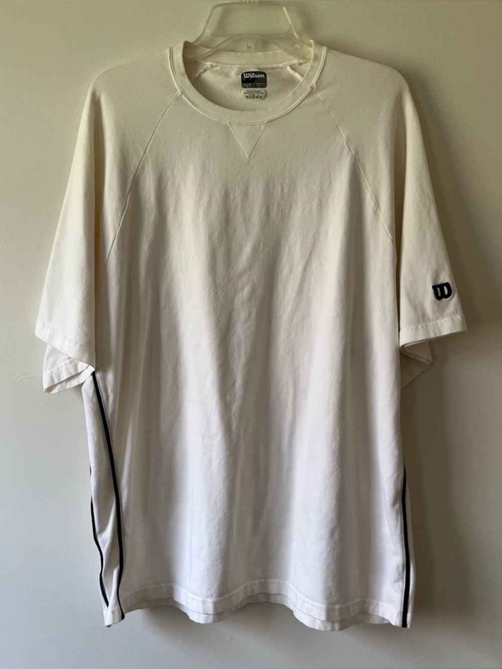 Men's Wilson Short Sleeve T-Shirt XL White Tennis Golf Preppy